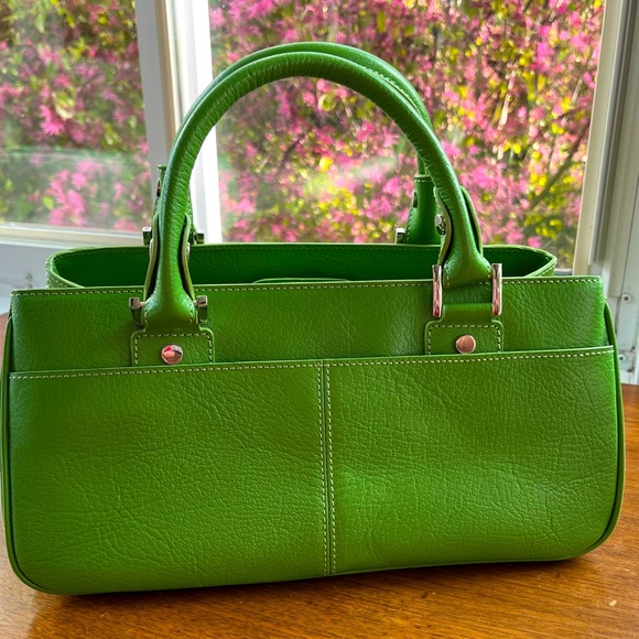 Nordstrom Lime Green Leather Double Handle Bag - Picture 2 of 12